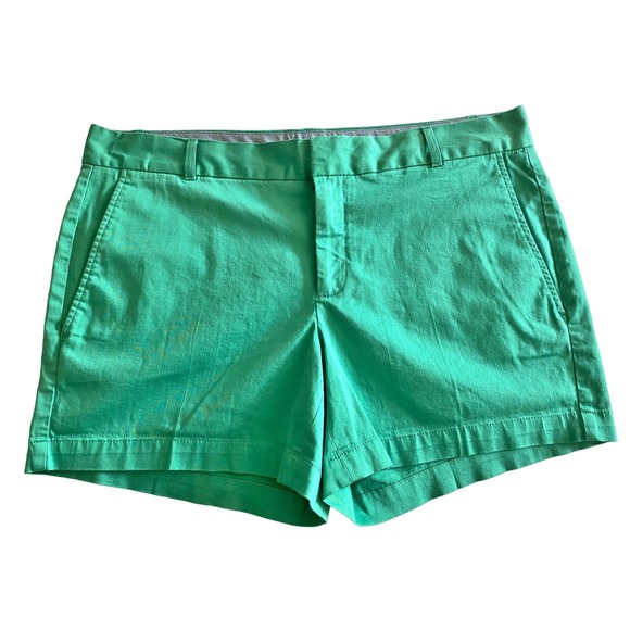 Banana Republic Pants - Banana Republic Women's Poseidon Green Cotton Blend Stretch Chino Shorts Size 12
